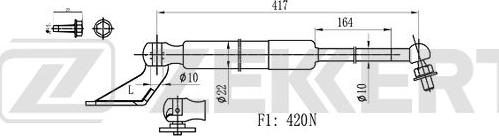 Zekkert GF-2381 - Газовая пружина, упор autosila-amz.com