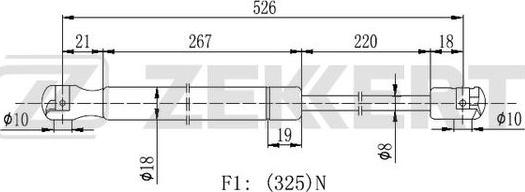 Zekkert GF-2291 - Газовая пружина, упор autosila-amz.com