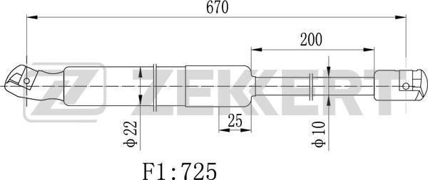 Zekkert GF-2297 - Газовая пружина, упор autosila-amz.com