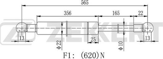 Zekkert GF-2246 - Газовая пружина, упор autosila-amz.com