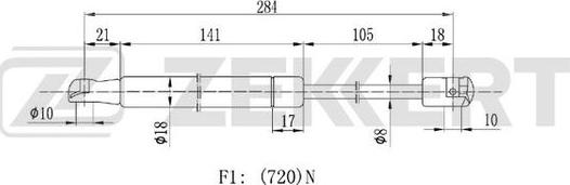 Zekkert GF-2241 - Газовая пружина, капот autosila-amz.com