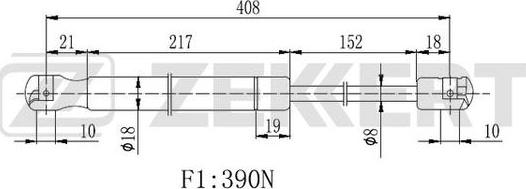 Zekkert GF-2226 - Газовая пружина, упор autosila-amz.com