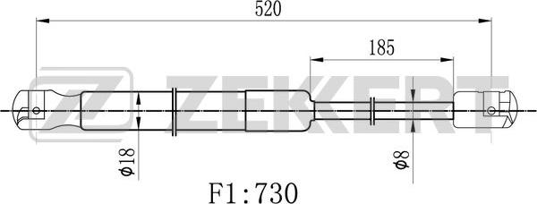 Zekkert GF-2221 - Пружина газовая багажника Nissan Primera (P11) 96- autosila-amz.com