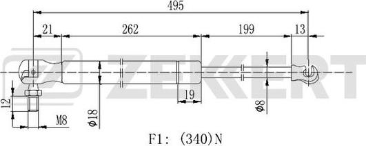 Zekkert GF-2276 - Газовая пружина, упор autosila-amz.com