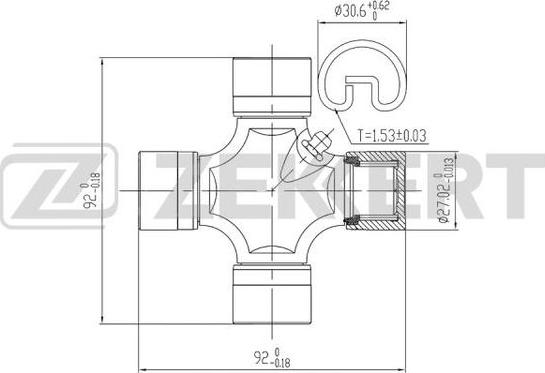 Zekkert KG-1053 - Шарнир, продольный вал autosila-amz.com