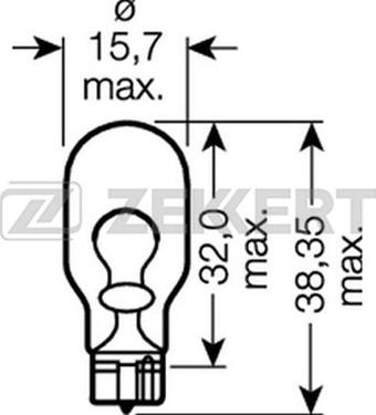 Zekkert LP-1090 - Лампа W16W 12V 16W W2, 1X9, 5d; упаковка 10 шт. (выведено из ассортимента) autosila-amz.com