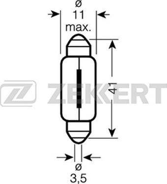 Zekkert LP-1058 - Лампа C10W (SV8.5-8) 12V 10W T11x41 (миним. кол-во заказа 10 шт) autosila-amz.com