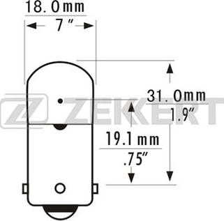 Zekkert LP-1034 - Лампа накаливания, фонарь освещения номерного знака autosila-amz.com