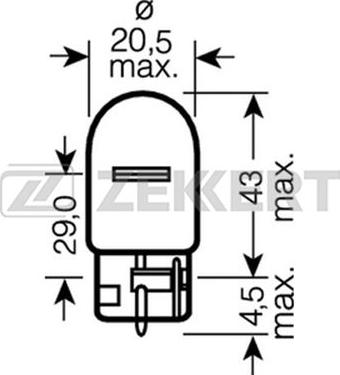 Zekkert LP-1150 - Лампа WY21W 12V 21W W3X16D; упаковка 10 шт. (выведено из ассортимента) autosila-amz.com