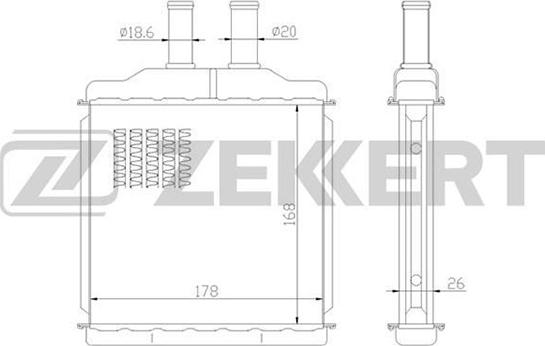 Zekkert MK-5045 - Теплообменник, отопление салона autosila-amz.com