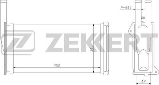 Zekkert MK-5002 - Теплообменник, отопление салона autosila-amz.com
