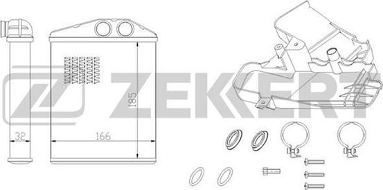 Zekkert MK-5084 - Радиатор отопителя Cadillac BLS 06- Fiat Croma (194) 05- Opel Signum 03- Vectra C 02- Saab 9-3 ( autosila-amz.com