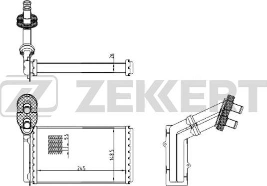 Zekkert MK-5032 - Теплообменник, отопление салона autosila-amz.com