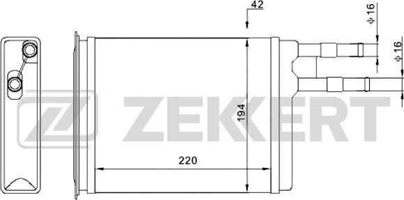 Zekkert MK-5026 - Теплообменник, отопление салона autosila-amz.com