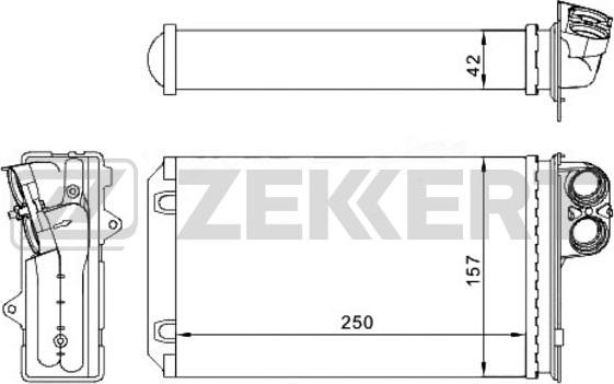 Zekkert MK-5078 - Теплообменник, отопление салона autosila-amz.com