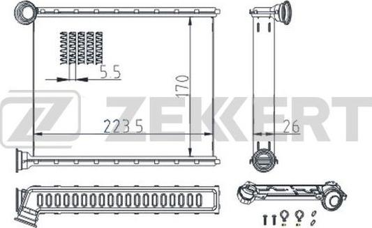 Zekkert MK-5114 - Теплообменник, отопление салона autosila-amz.com