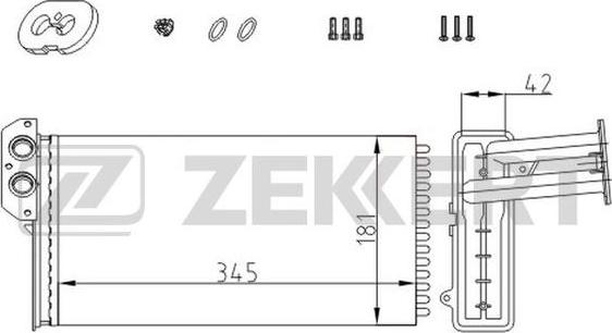 Zekkert MK-5116 - Радиатор отопителя MB Sprinter (901-904) 95-, VW LT 28-35 II 96-, LT 28-46 II 96- autosila-amz.com