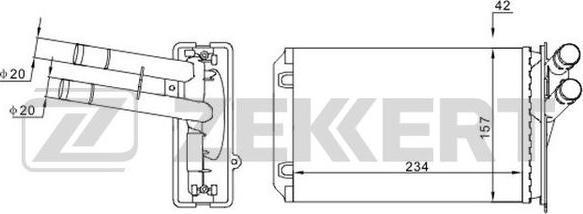 Zekkert MK-5113 - Теплообменник, отопление салона autosila-amz.com