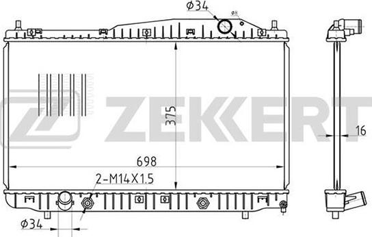 Zekkert MK-1452 - Радиатор, охлаждение двигателя autosila-amz.com