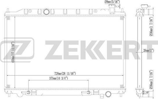 Zekkert MK-1463 - Радиатор, охлаждение двигателя autosila-amz.com