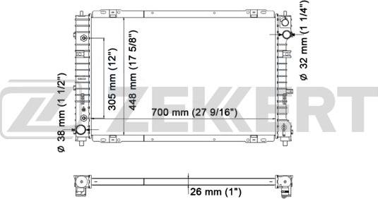 Zekkert MK-1415 - Радиатор, охлаждение двигателя autosila-amz.com