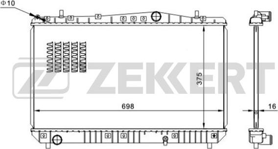 Zekkert MK-1418 - Радиатор, охлаждение двигателя autosila-amz.com