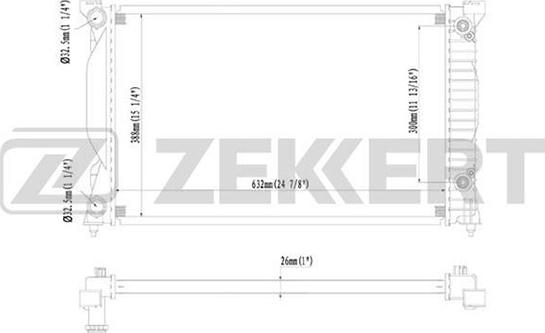 Zekkert MK-1431 - Радиатор, охлаждение двигателя autosila-amz.com