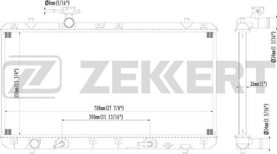 Zekkert MK-1438 - Радиатор, охлаждение двигателя autosila-amz.com