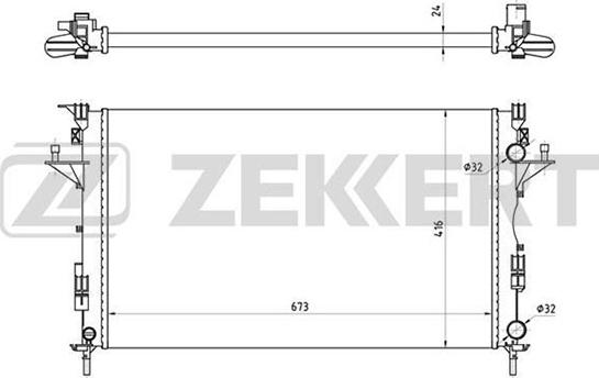 Zekkert MK-1429 - Радиатор, охлаждение двигателя autosila-amz.com