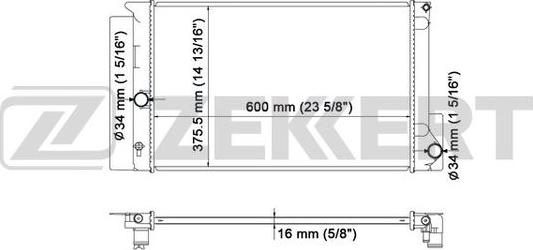 Zekkert MK-1544 - Радиатор, охлаждение двигателя autosila-amz.com