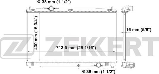 Zekkert MK-1545 - Радиатор, охлаждение двигателя autosila-amz.com