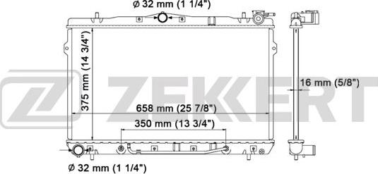 Zekkert MK-1548 - Радиатор, охлаждение двигателя autosila-amz.com