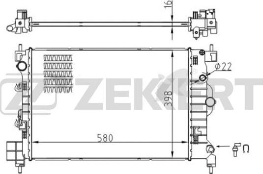 Zekkert MK-1555 - Радиатор, охлаждение двигателя autosila-amz.com