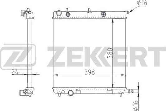 Zekkert MK-1550 - Радиатор, охлаждение двигателя autosila-amz.com