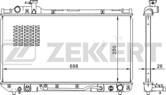 Zekkert MK-1558 - Радиатор, охлаждение двигателя autosila-amz.com