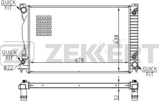 Zekkert MK-1553 - Радиатор, охлаждение двигателя autosila-amz.com