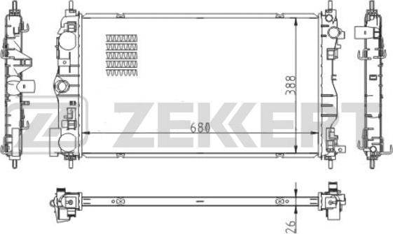 Zekkert MK-1552 - Радиатор, охлаждение двигателя autosila-amz.com