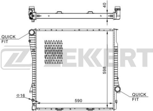 Zekkert MK-1561 - Радиатор, охлаждение двигателя autosila-amz.com