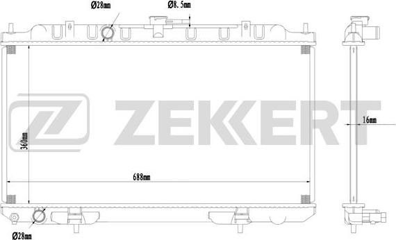 Zekkert MK-1563 - Радиатор, охлаждение двигателя autosila-amz.com