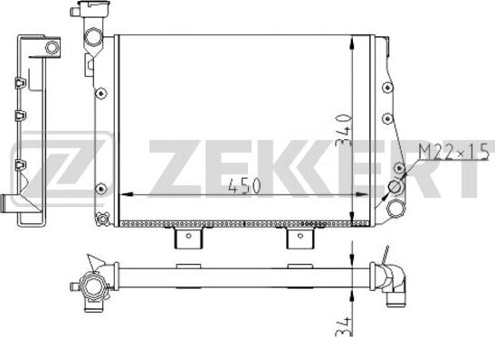 Zekkert MK-1502 - Радиатор, охлаждение двигателя autosila-amz.com