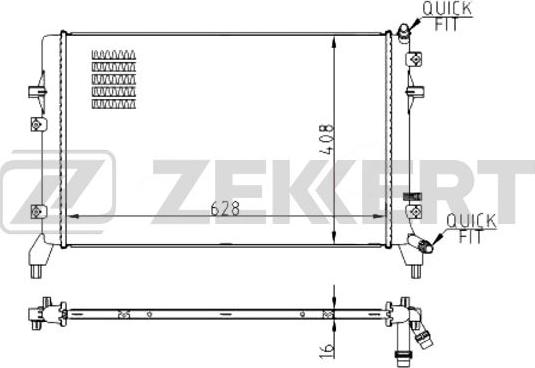 Zekkert MK-1514 - Радиатор, охлаждение двигателя autosila-amz.com