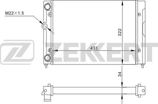 Zekkert MK-1510 - Радиатор, охлаждение двигателя autosila-amz.com