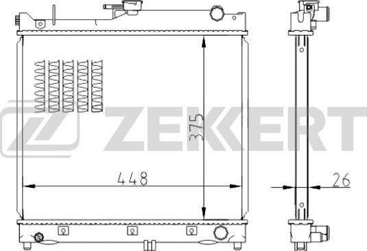 Zekkert MK-1511 - Радиатор, охлаждение двигателя autosila-amz.com