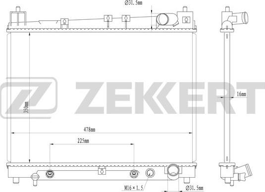 Zekkert MK-1582 - Радиатор, охлаждение двигателя autosila-amz.com