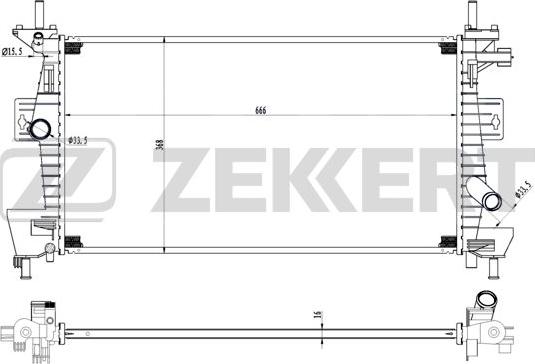 Zekkert MK-1539 - Радиатор, охлаждение двигателя autosila-amz.com