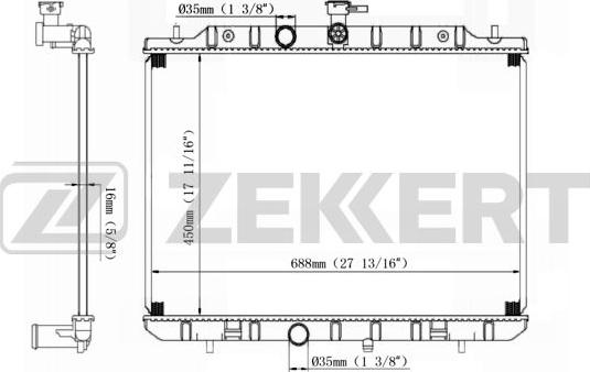 Zekkert MK-1531 - Радиатор, охлаждение двигателя autosila-amz.com