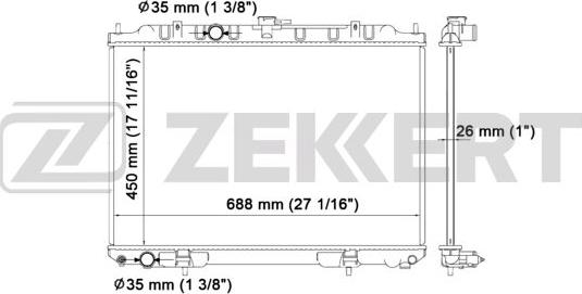 Zekkert MK-1538 - Радиатор охлаждения двигателя Nissan X-Trail (T30) 01- autosila-amz.com