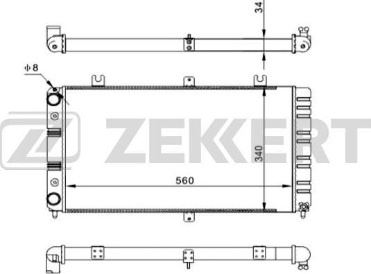 Zekkert MK-1529 - Радиатор, охлаждение двигателя autosila-amz.com