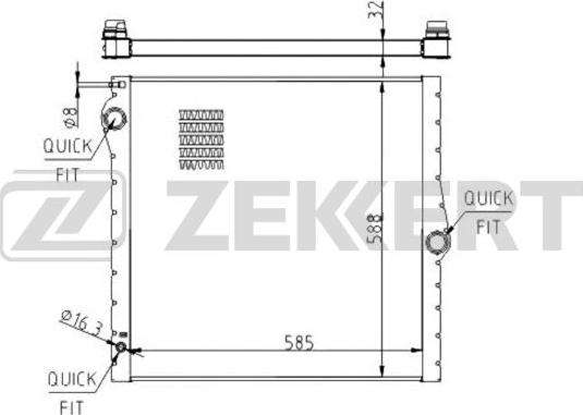 Zekkert MK-1524 - Радиатор, охлаждение двигателя autosila-amz.com