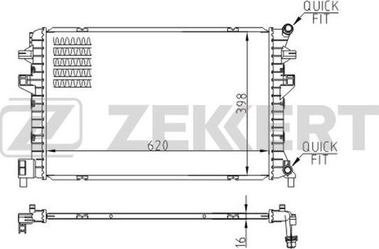 Zekkert MK-1522 - Радиатор, охлаждение двигателя autosila-amz.com